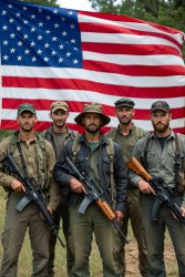 Armed American men flag rifles Constitution Meme Template