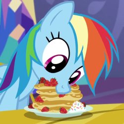 Rainbow Dash Eat Pancake Meme Template
