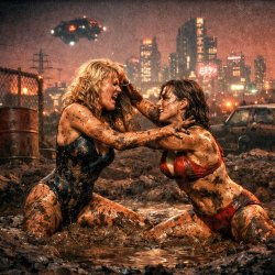 Women mud wrestling Meme Template