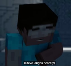 element animation steve laughing Meme Template