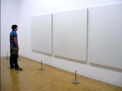 Guy looking at blank canvases Meme Template