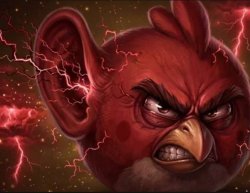 angry bird with ear open angy Meme Template