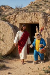 Jesus and Easter bunny Meme Template