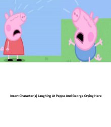 Who's Laughing At Peppa And George Crying? Meme Template