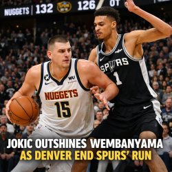 NBA: Jokic out-duels Wemby as Nuggets down Spurs in overtime  ht Meme Template
