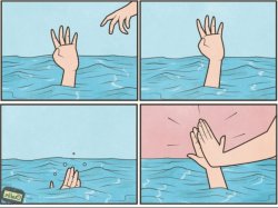 Drown high five right to left Meme Template