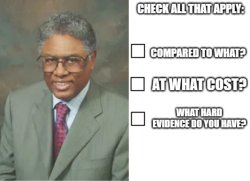 Thomas Sowell 3 questions Meme Template
