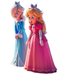 Surprised Princess Rosalina and Shocked Princess Peach Meme Template