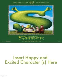 Who's Happy and Excited for Shrek 25th Anniversary (2026) Meme Template
