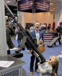 Big Gun Little Girl Meme Template