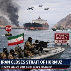 Iran closes Strait of Hormuz over Israeli barrage in Lebanon  ht Meme Template