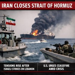Iran closes Strait of Hormuz over Israeli barrage in Lebanon  ht Meme Template