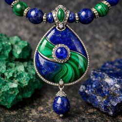The combination of malachite and lapis lazuli merges vibrant gre Meme Template