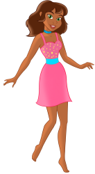 Human Gabriella Blue Pink Spakly Dress Meme Template