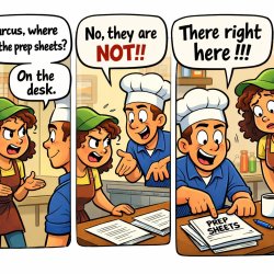 Brenda- Marcus where are the prep sheets? Marcus- on the desk. B Meme Template