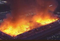 Ontario warehouse fire Meme Template