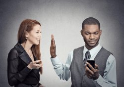 Guy looking at Phone and ignoring woman Meme Template