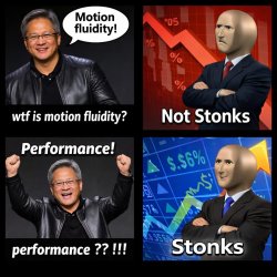 make a 4 stage image, 1st top left corner jensen huang small IP Meme Template