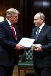 Trump selling secrets to Putin for money Meme Template