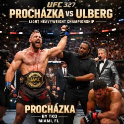 UFC 327: PROCHÁZKA VS ULBERG, UFC returns to Kaseya Center in Mi Meme Template