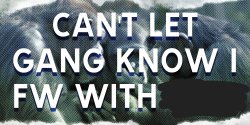 Can’t let gang know i fw [___] Meme Template