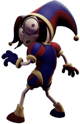 Shocked Pomni looking back Meme Template