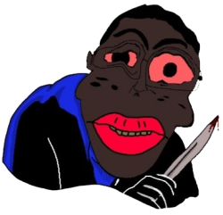 Murderous black chudjak with knife Meme Template