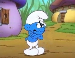 Grumpy Smurf Meme Template
