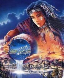 Native American woman pouring water Meme Template