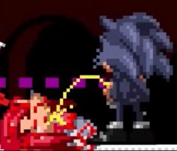 Sonic.exe pissing on Knuckles Meme Template