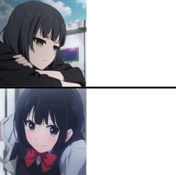 Sad anime girl happy anime girl Meme Template