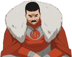 Thragg sitting down Meme Template