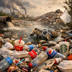 corporate single use plastics harming the evironment Meme Template