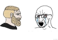 reverse soyboy vs chad Meme Template