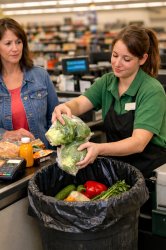 person grocery shopping with garbage can Meme Template