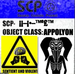 SCP-II-I•-TMO£TM Label Meme Template