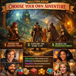 Multiplayer Choose Your Own Adventure Meme Template