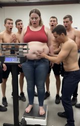 Fat girl on public scale Meme Template