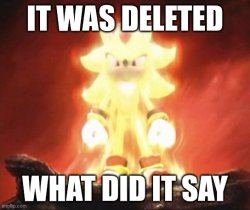 it was deleted what does it say Meme Template