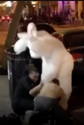 Easter Bunny Beat Down Meme Template