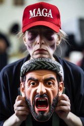 Legion Legina Angry Brown Man Sock mask MAGA Meme Template
