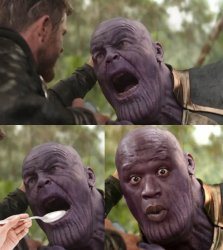 Thanos Shaq Spoon Blank Meme Template