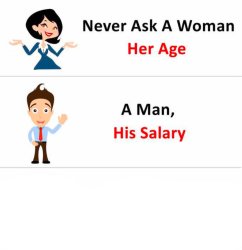 Never Ask a Woman Her Age, a Man His Salary Meme Template