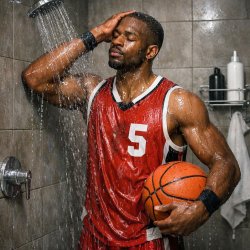 Lebron James in the shower Meme Template