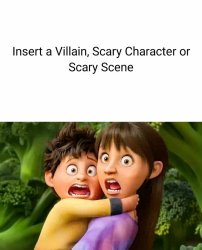 Stevie and Elliot Ting are scared of template Meme Template