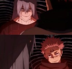 Sukuna and Mahito Staring at each other Meme Template