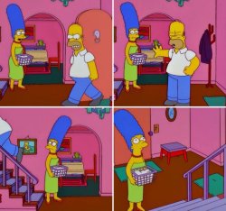 Homer Stairs Meme Template