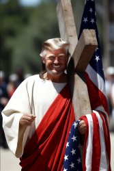 Donald Trump Jesus Christ Cross Flag MAGA Meme Template