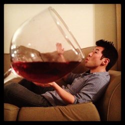 Drinking from big glass Meme Template