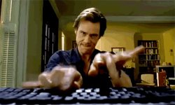 jim carey typing Meme Template